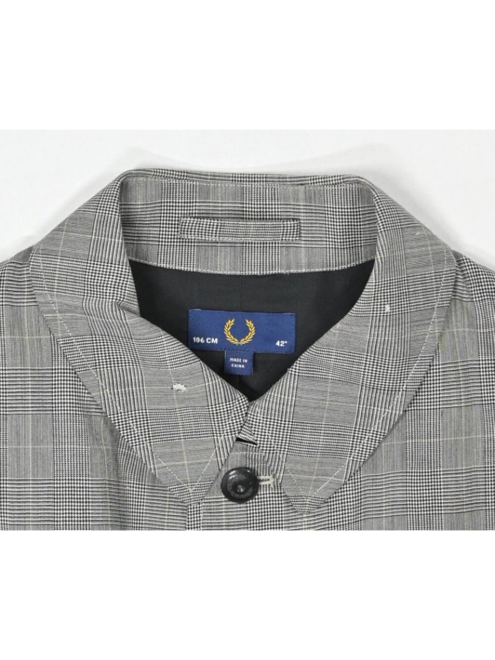 Fred Perry Collared Check Jacket in Black - Picture 2 of 13